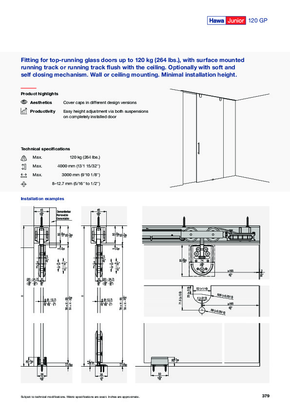 HAWA Junior 120 GP - system catalogue