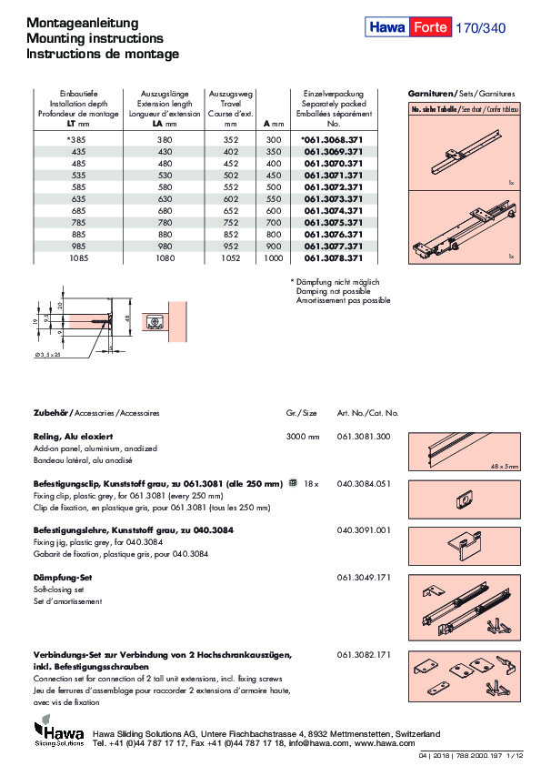 HAWA Forte - mounting instructions