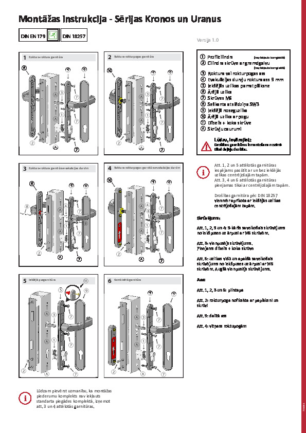 KRONOS assembly instructions (LV, RU, DE, EN)