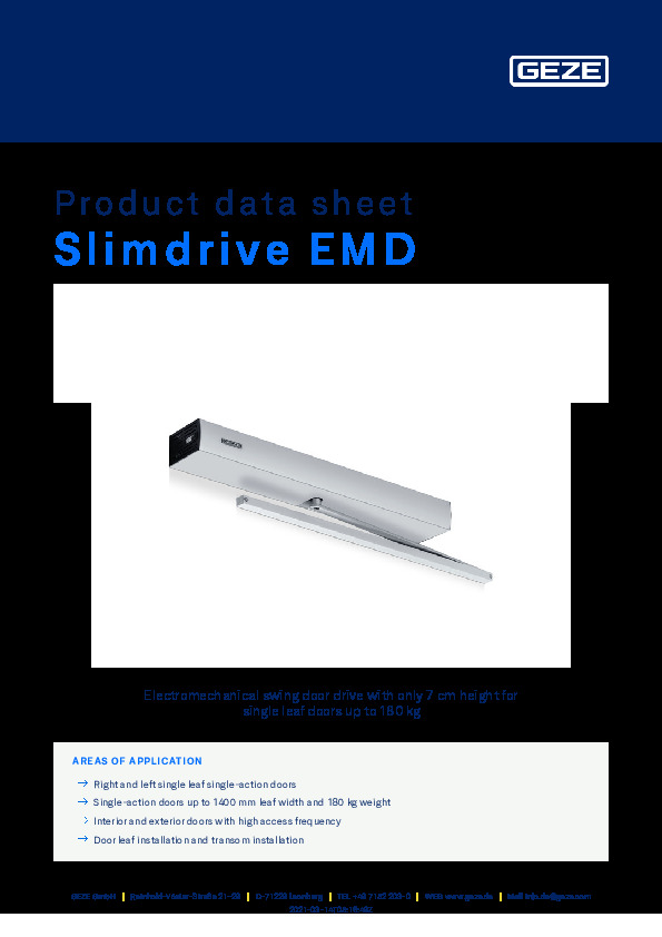 GEZE Slimdrive EMD - data sheet (ENG)