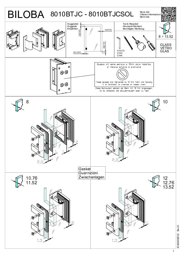 BILOBA BL 8010 BT JC / BL 8010 BT JC SOL montāžas instrukcija