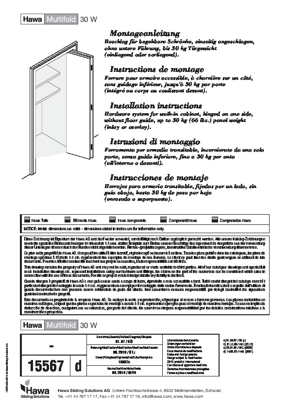 HAWA Multifold 30 W - installation instructions