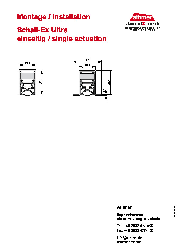 Schall-Ex Ultra single actuation manual