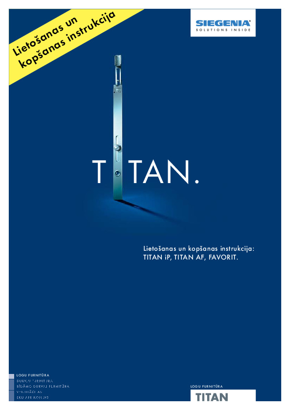 SIEGENIA manual TITAN FAVORIT (LV)