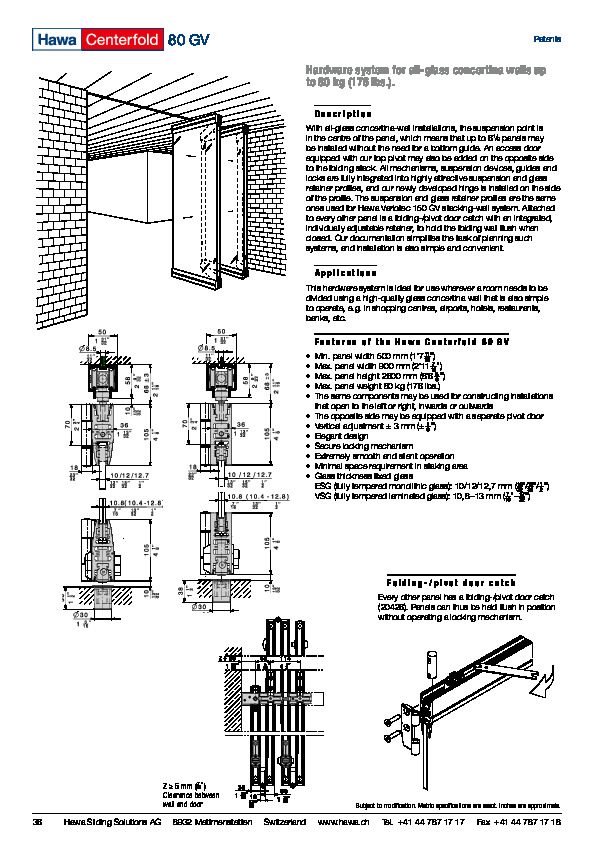 HAWA CENTERFOLD 80 GV - katalogs