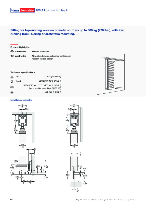 HAWA FRONTSLIDE 100 A Low - katalogs