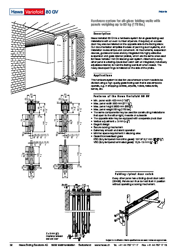 HAWA VARIOFOLD 80 GV - katalogs