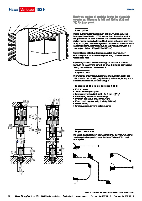 HAWA VARIOTEC 150 H - katalogs