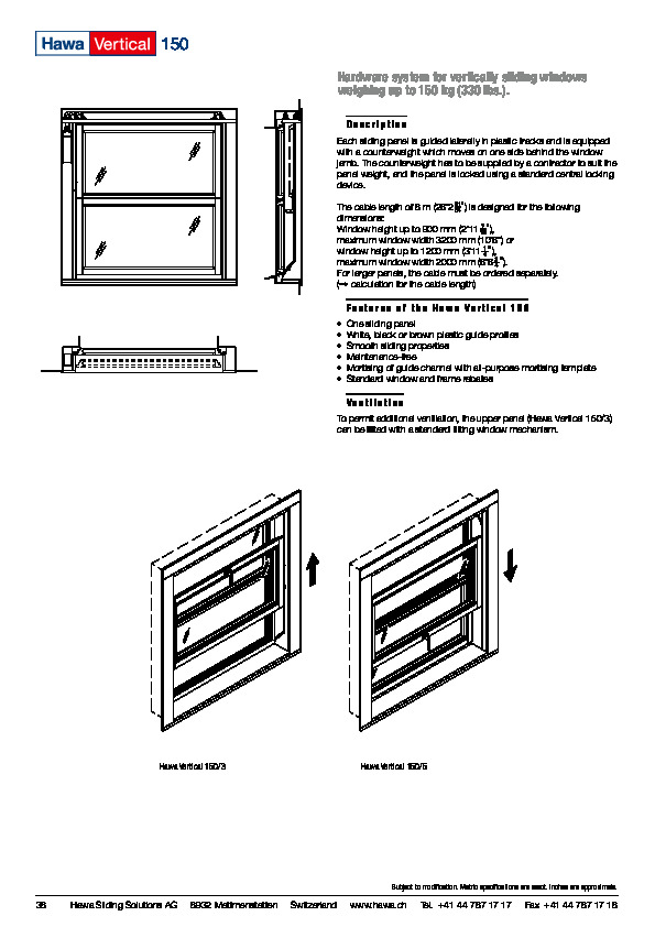 HAWA VERTICAL 150 H - sistēmas katalogs