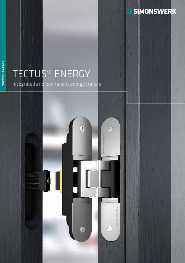SIMONSWERK TECTUS Energy - concealed hinges with integrated energy transfer