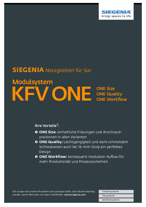 KFV ONE modulārā slēdzeņu sistēma (ENG)