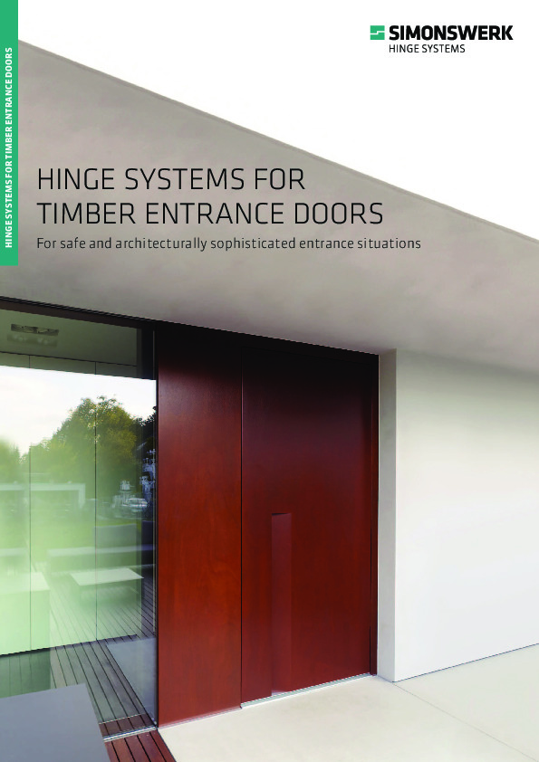 SIMONSWERK - hinge systems for timber entrance doors 2021