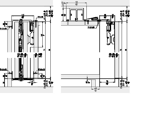 HAWA Folding CONCEPTA 25 Montāžas piemēri priekšējai fasādei bez grīdas profila