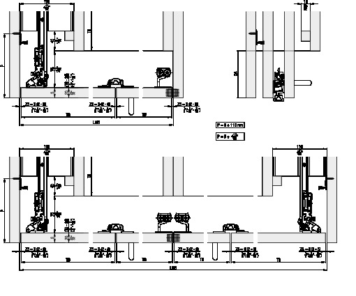 HAWA Folding CONCEPTA 25 Installation examples for systems without base profile