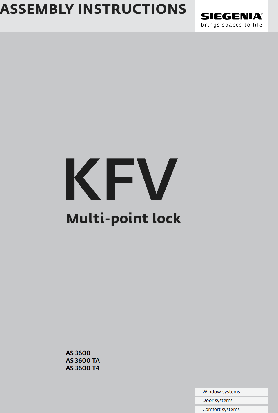KFV AS 3600 Assembly instructions