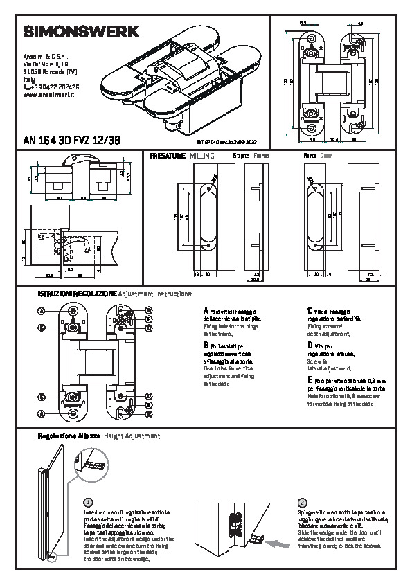 ANSELMI AN 164 3D FVZ 12/38 - Montāžas instrukcija (IT/EN)