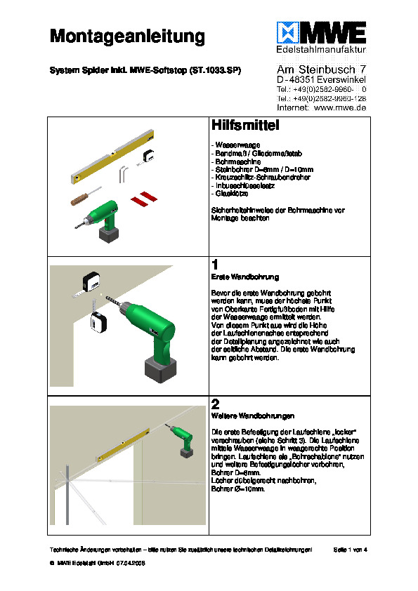 SPIDER - montāžas instrukcija ar Soft-Stop mehānismu (DE)