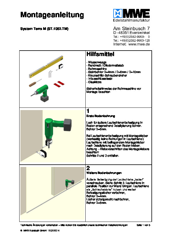 TERRA M - montāžas instrukcija (DE)