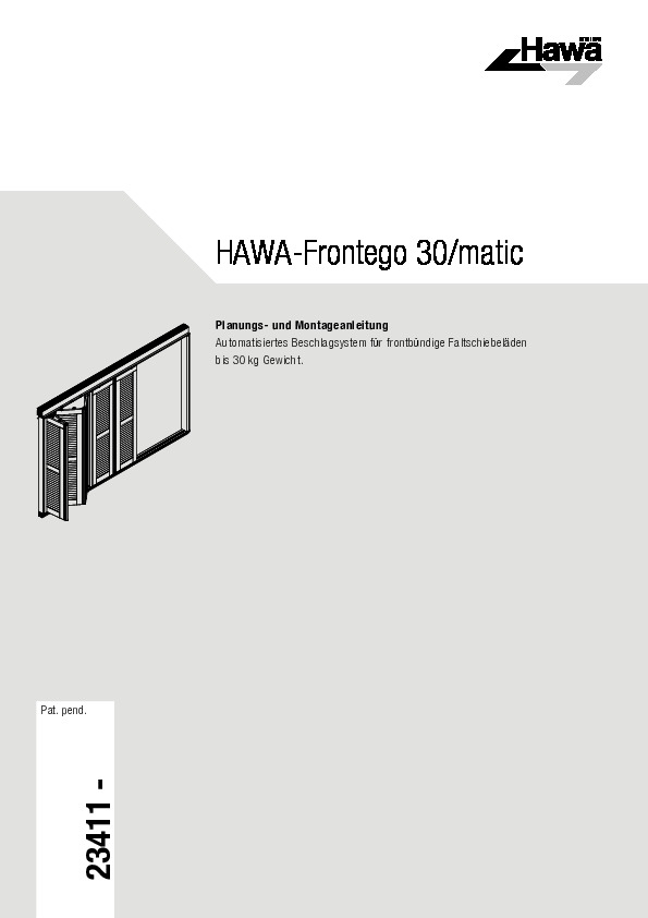 HAWA FRONTEGO 30 MATIC - montāžas instrukcija (DE)
