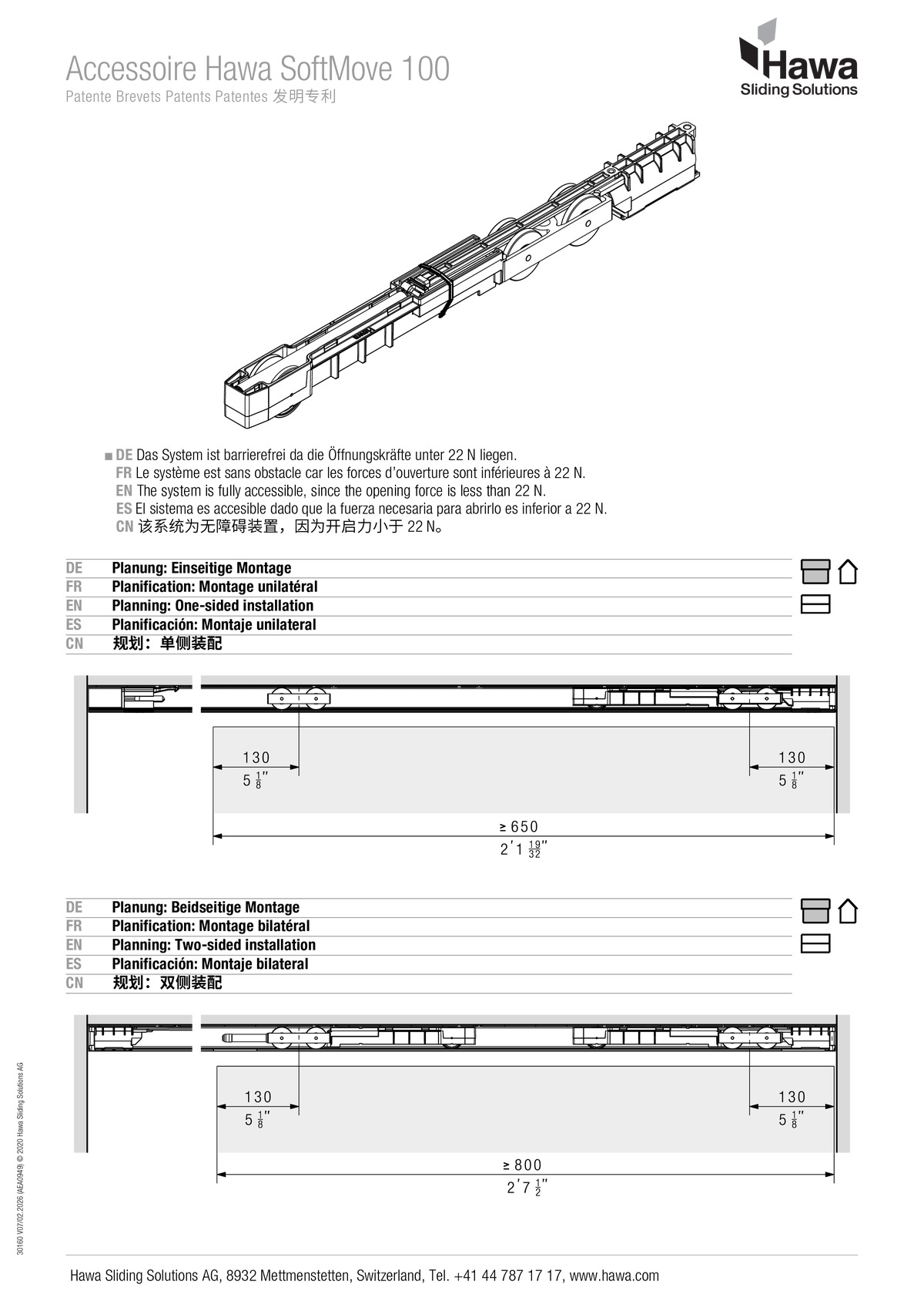 Hawa SoftMove 100 - mounting instructions