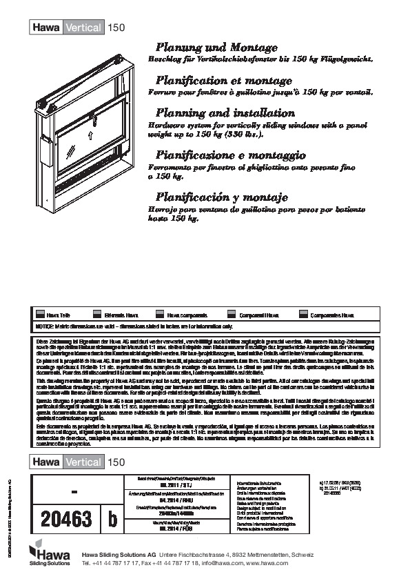 HAWA VERTICAL 150 H - montāžas instrukcija