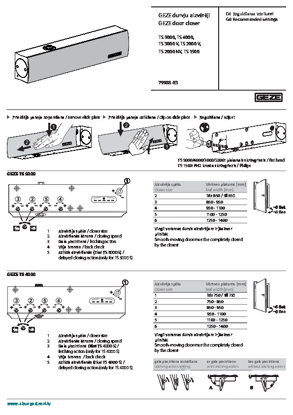 GEZE door closer adjustment