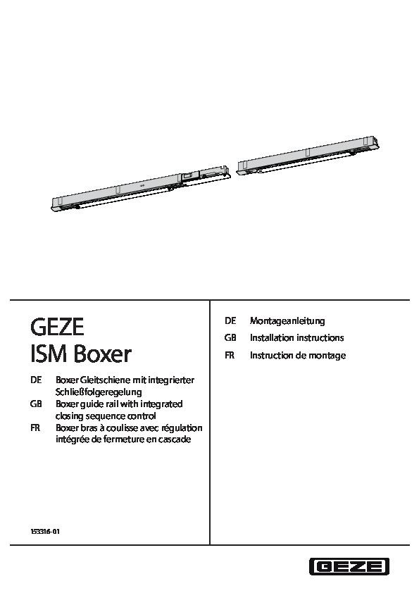 Installation of guide rail ISM for GEZE Boxer