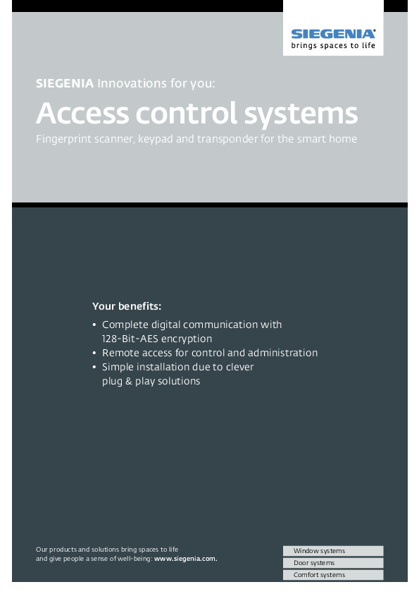 SI-BUS piekļuves kontrole - sistēmas prospekts (ENG)