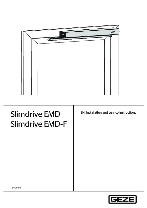 GEZE Slimdrive EMD/EMD-F montāžas instrukcija (ENG)