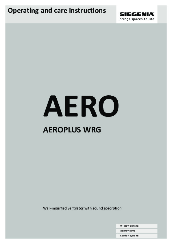 AEROPLUS WRG - lietošanas instrukcija (ENG)