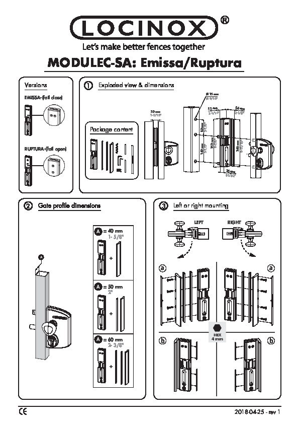 Elektriskais sprūds MODULEC-SA - montāžas instrukcija (ENG)