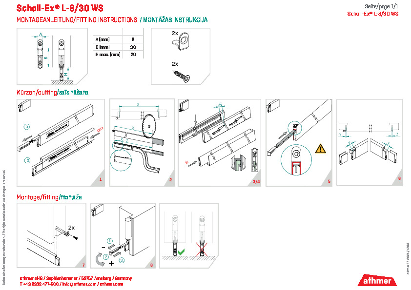 Schall-Ex L-8/30 ES - montāžas instrukcija