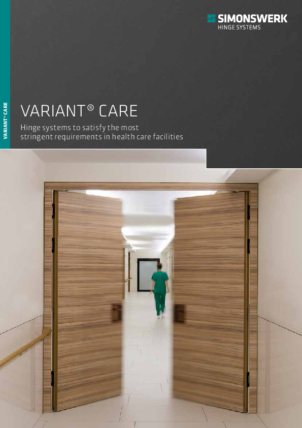 SIMONSWERK VARIANT® Care - hinge systems for health care facilities