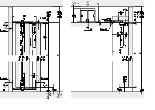 HAWA Folding CONCEPTA 25 Montāžas piemēri griestu augstuma fasādēm