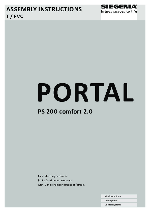 PORTAL PS200 comfort - montāžas instrukcija (ENG)