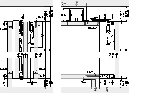 HAWA Folding CONCEPTA 25 Installation examples for cabinet fronts with base profile