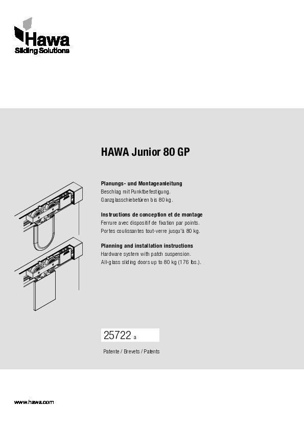 HAWA Junior 80 GP - assembly instructions (DE/FR/EN)