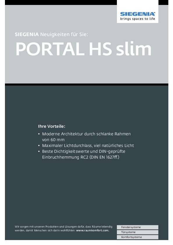 SIEGENIA Portal HS Slim