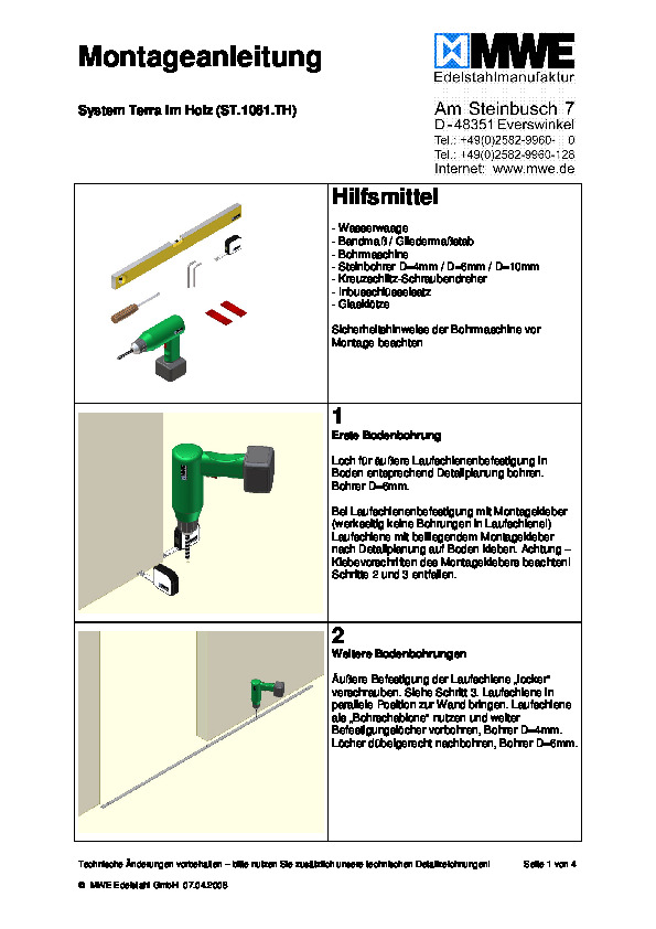 TERRA H - montāžas instrukcija (DE)