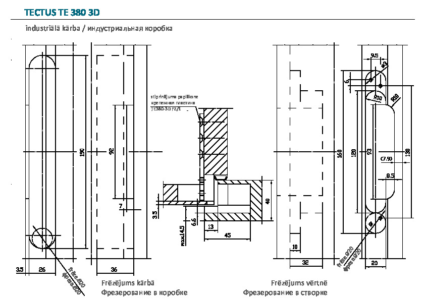 Frēzējums industriālajā kārbā TE 380