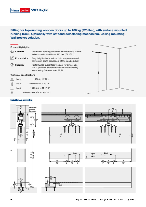 HAWA Junior 100 Z Pocket - system catalogue