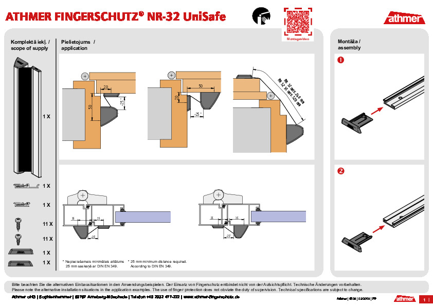 NR-32 Unisafe® montāžas instrukcija