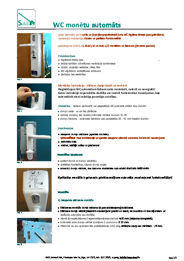 WC automātu montāžas instrukcija
