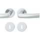 Handle set on round roses BB, stainless steel matt