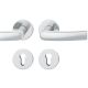 Handle set on round roses PZ, stainless steel matt