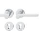 Handle set on round roses PZ, stainless steel matt