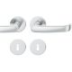 Handle set on round roses BB, stainless steel matt