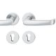 Handle set on round roses PZ, stainless steel matt