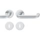 Handle set on round roses BB, stainless steel matt