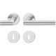 Handle set on round roses BB, stainless steel matt